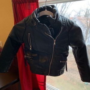 Girls 5-6 leather half jacket